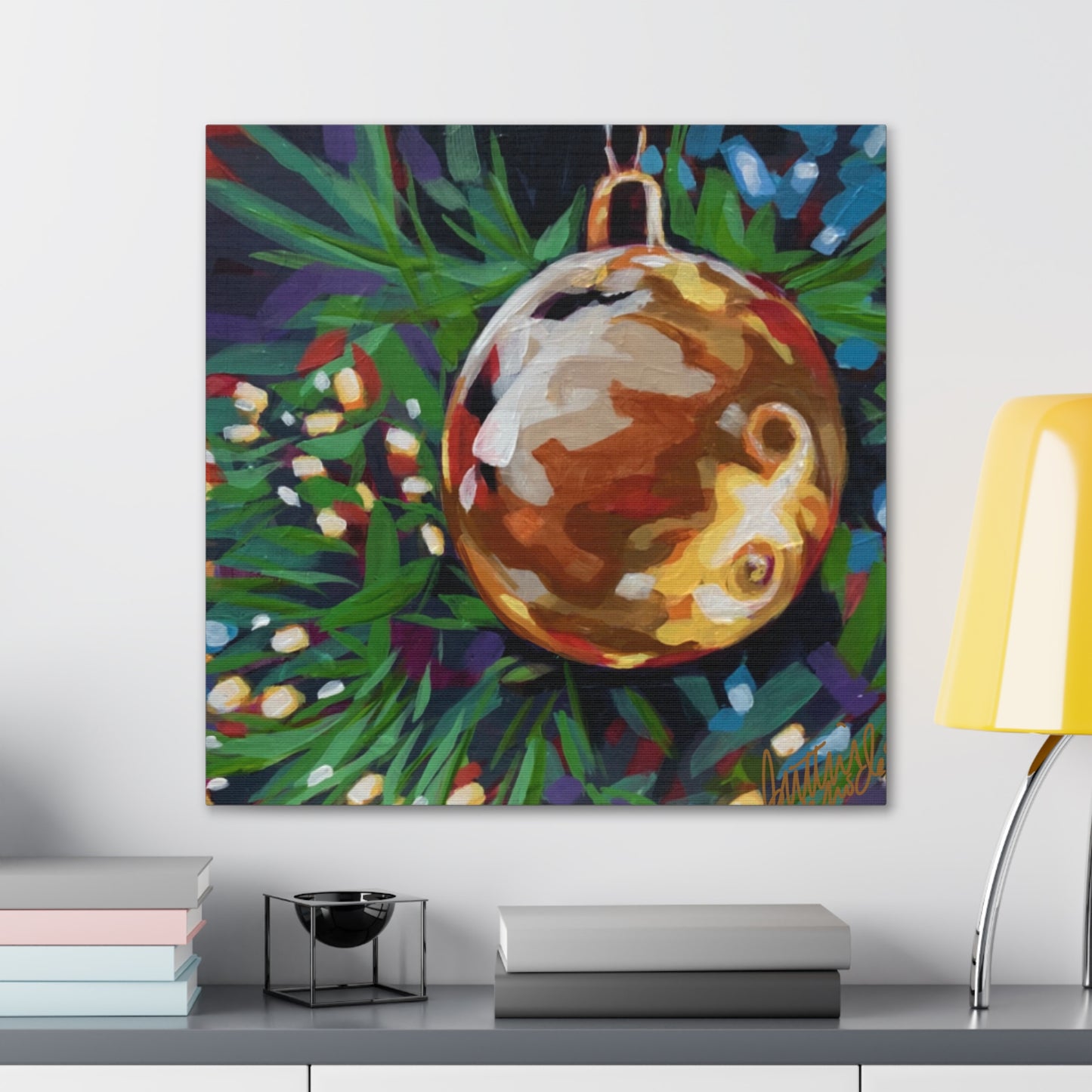 Holiday Gold Ornament-Canvas Gallery Wraps