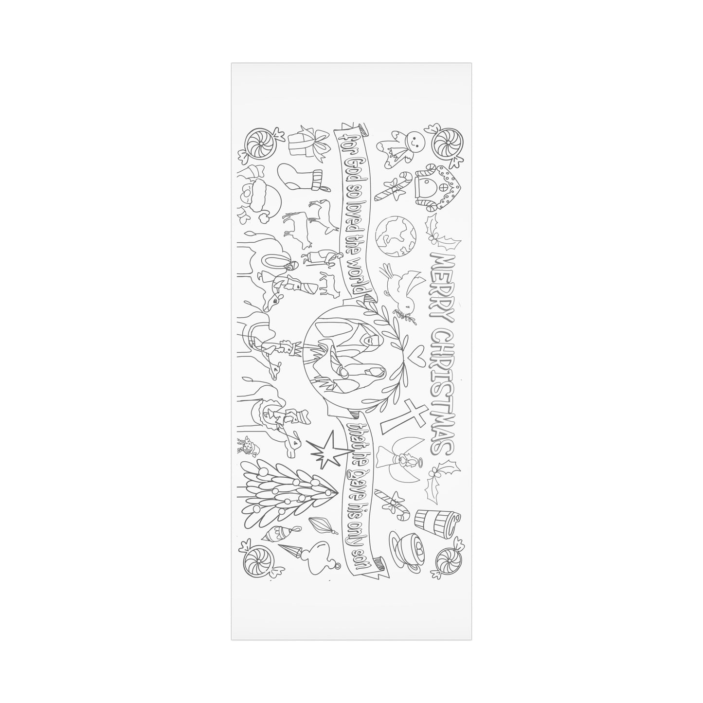 Christmas Coloring Tablecloth/Poster - Gift Wrap Papers
