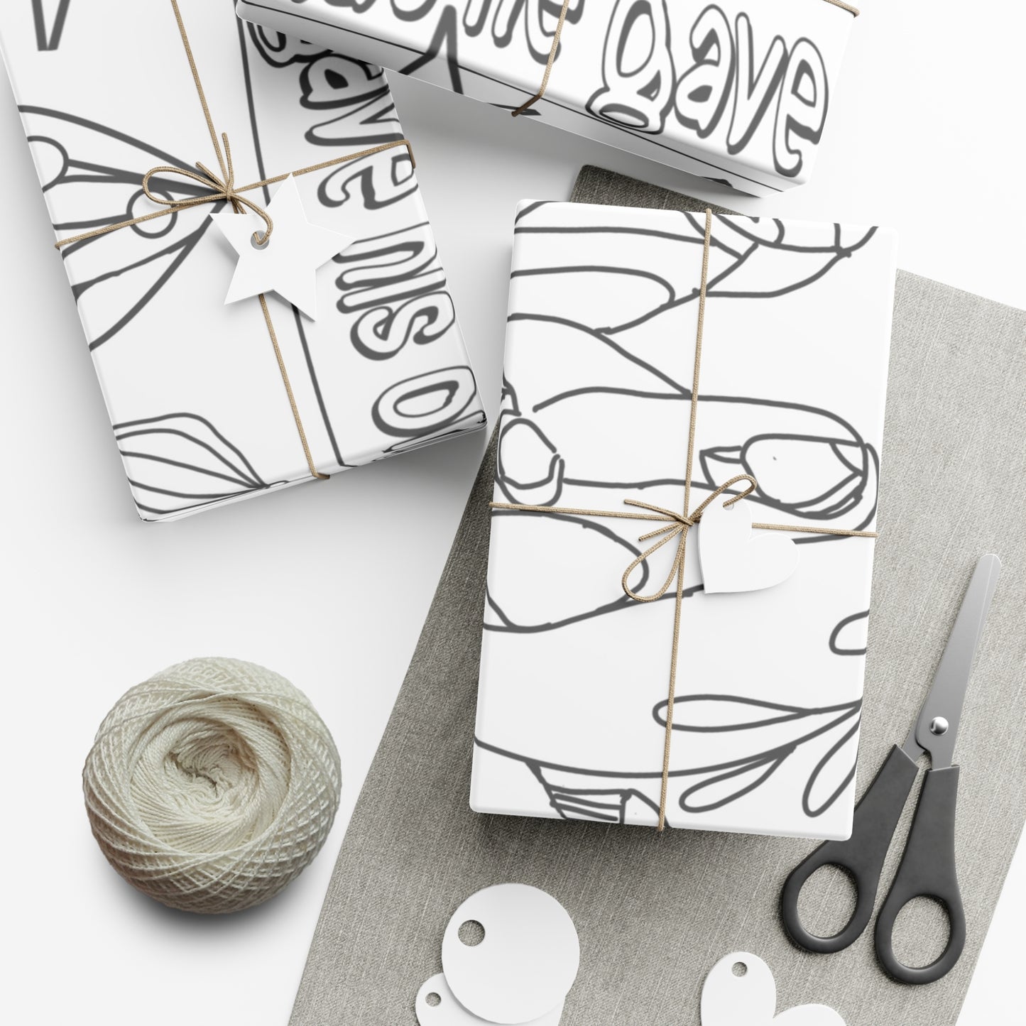 Christmas Coloring Tablecloth/Poster - Gift Wrap Papers