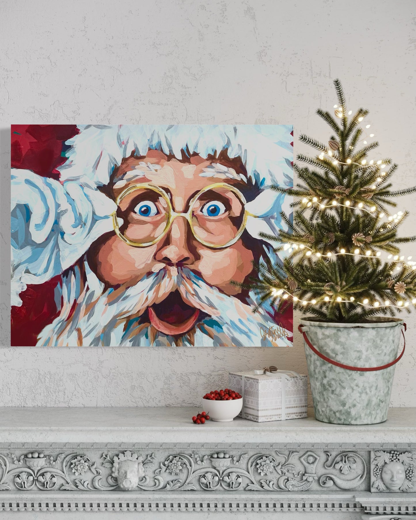 Santa Shocked - Canvas Gallery Wrap Print