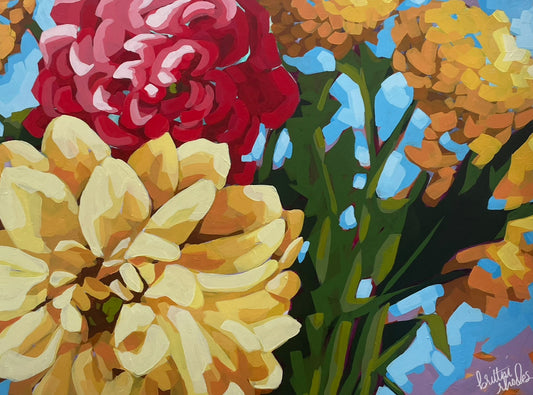 Dahlia and Rose Bouquet