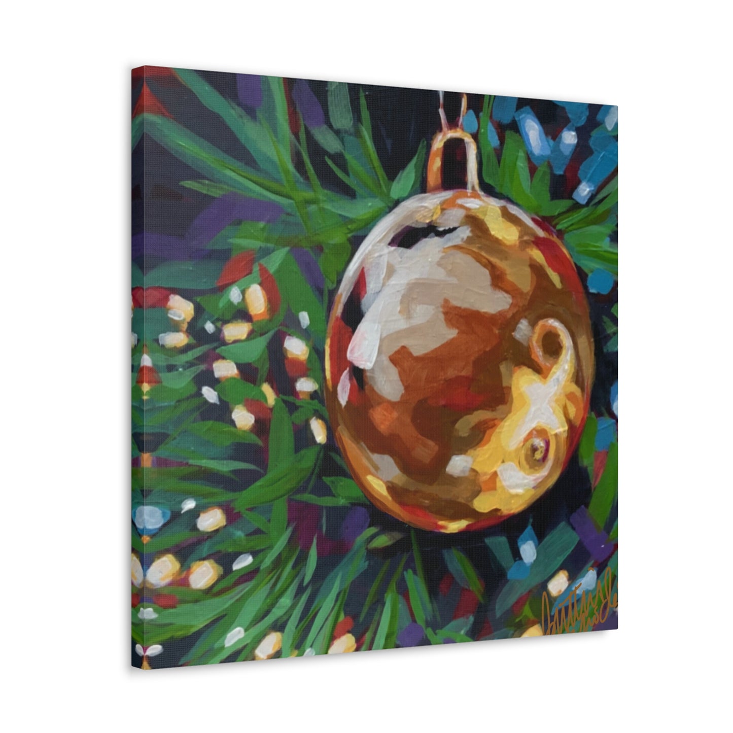 Holiday Gold Ornament-Canvas Gallery Wraps