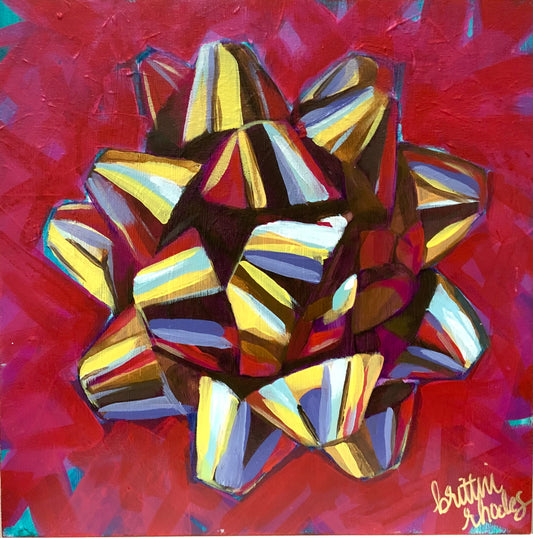 Shiny Gold Bow Painting