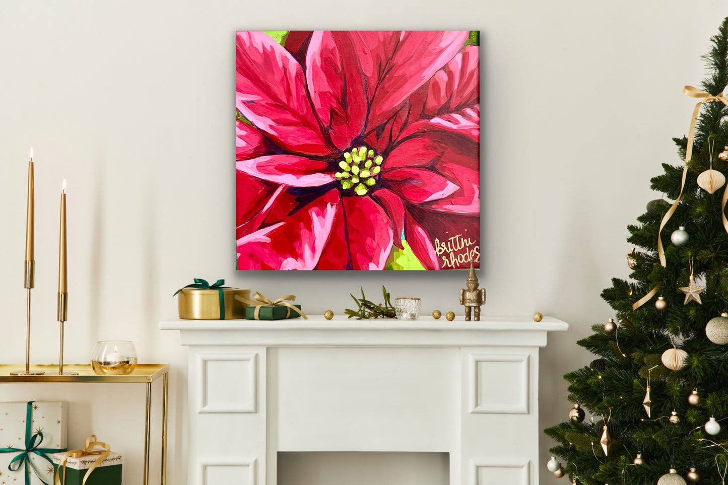 Poinsettia Painting