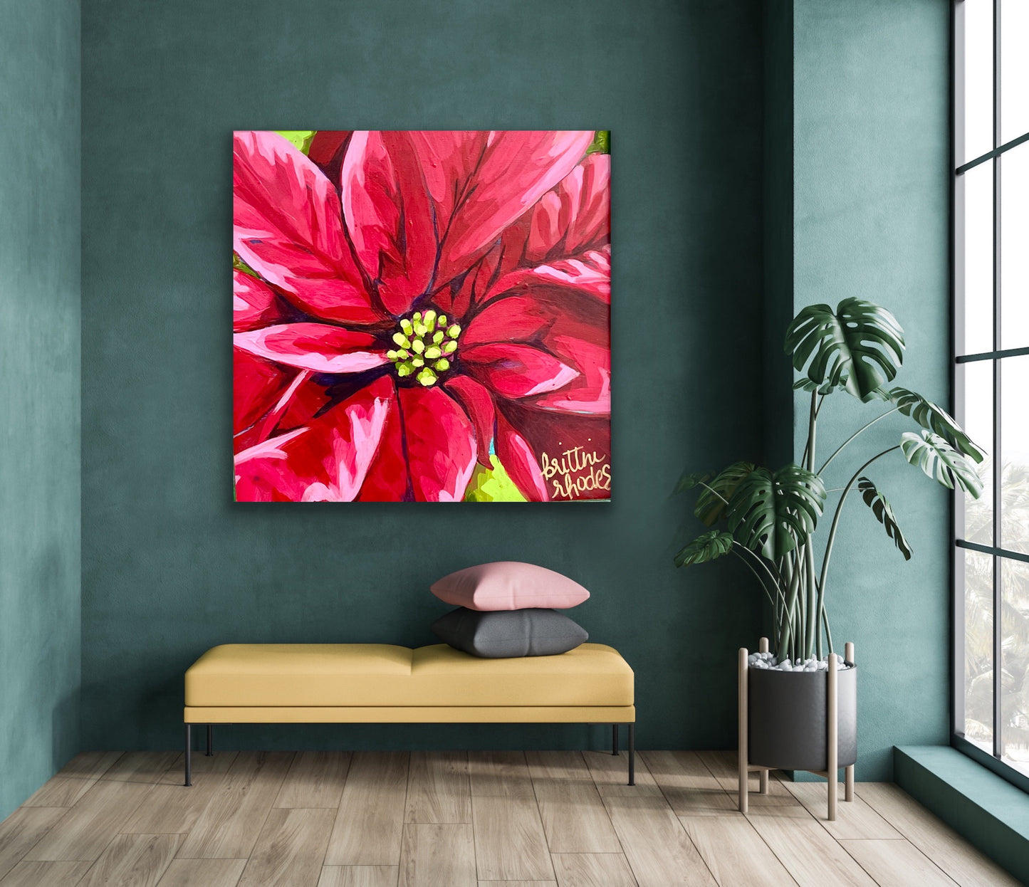 Poinsettia Painting