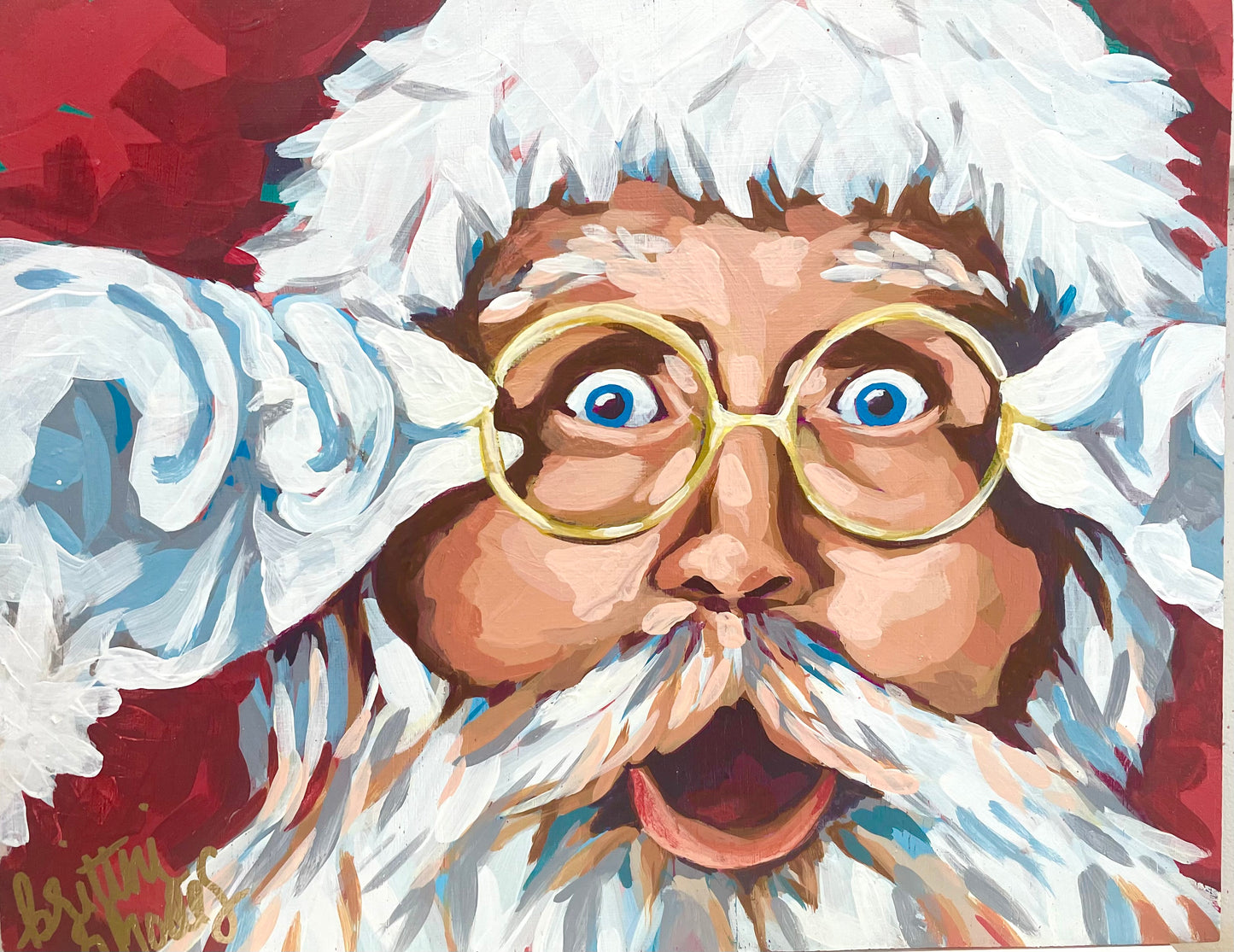 Santa’s Surprise Painting Framed [SOLD]